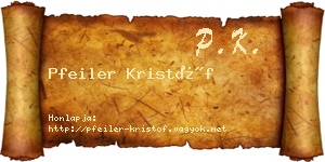 Pfeiler Kristóf névjegykártya